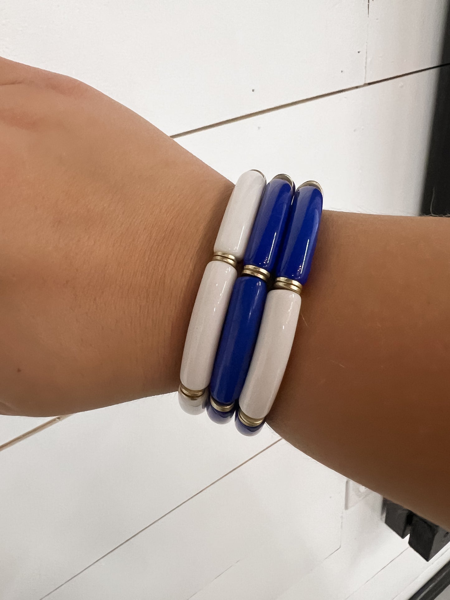 Blue & White Chunky Bracelet