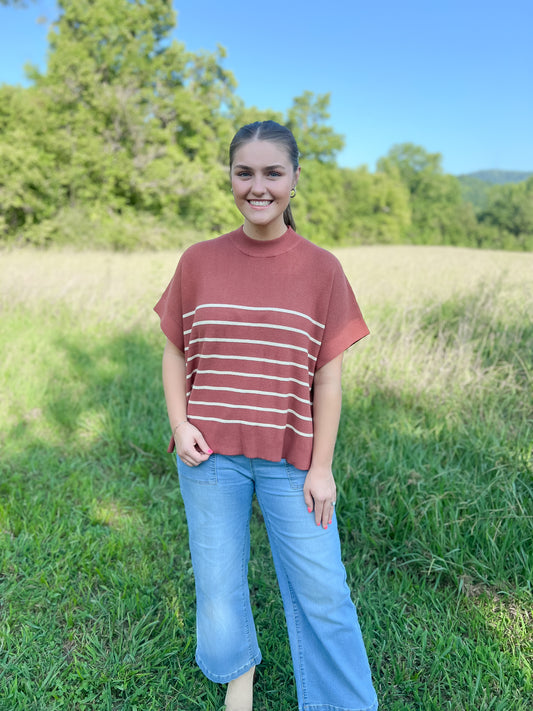 Rust Striped Top